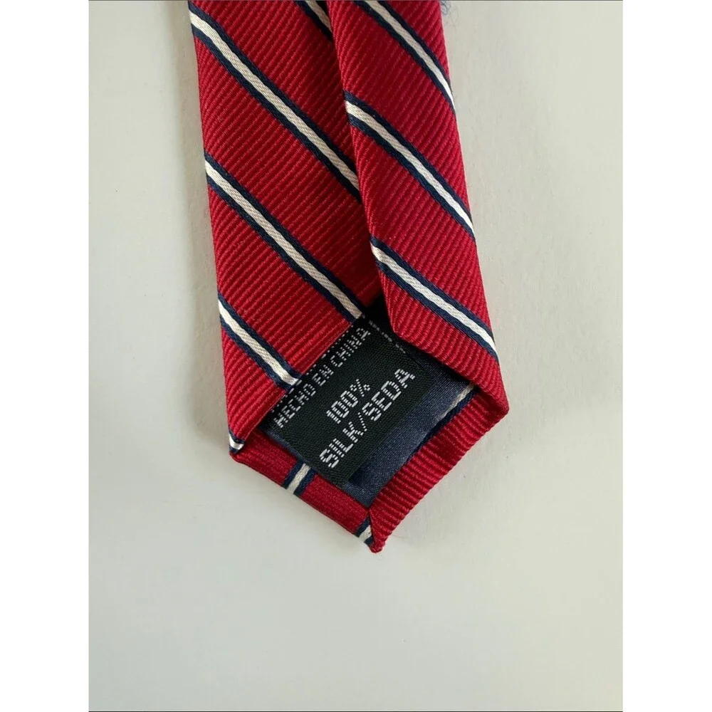 US Polo Association Classic Red White Blue Striped Men's Tie